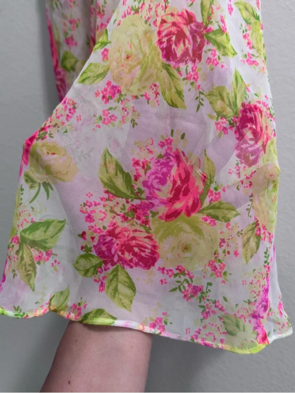 Victoria's Secret Dream Angels Vibrant Floral Chiffon Ruffle Babydoll Size Large